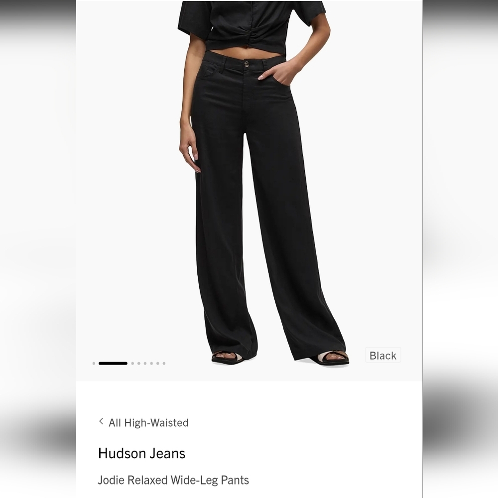 Hudson Jeans Jodie Black Wide-Leg Pants